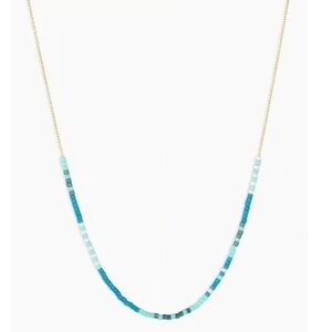Gorjana Gigi necklace Laguna blue glass beaded 18k gold plated